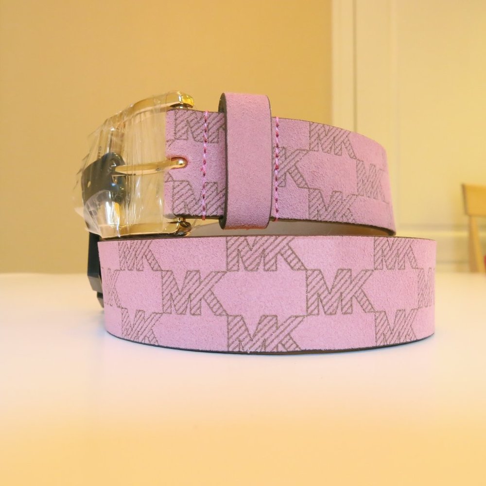 Michael Kors Logo Embossed Suede Belt BNWT
